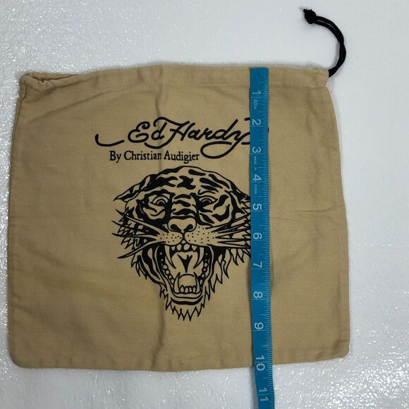 Ed Hardy By Christian Audigier Purse Shoe Dust Bag With Tiger Logo - Picture 4 of 5